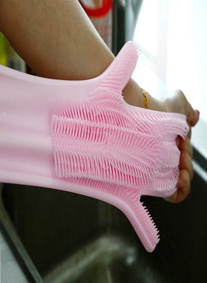 GadgetBite Hand Gloves for Kitchen Cleaning dish Washing Gloves Silicone Dishwashing Hands Vessel dishwasher wash utensil For Women Men House essentials for Bathroom Cleaning Pet Hair Care - Multi - Image 2